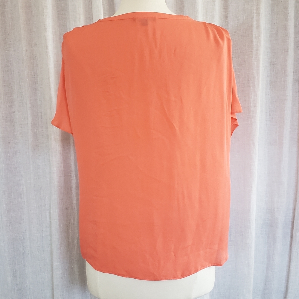 Anthro Silk Pleated blouse in Salmon by la Fee Verte - Picture 3 of 5